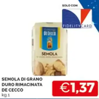SEMOLA DI GRANO DURO RIMACINATA DE CECCO kg.1