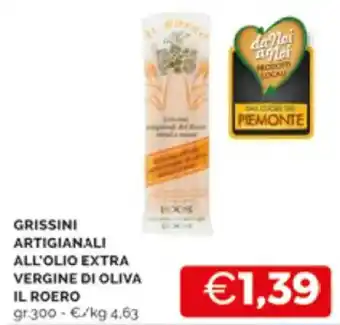 Mercatò GRISSINI ARTIGIANALI ALL'OLIO EXTRA VERGINE DI OLIVA IL ROERO gr.300 offerta