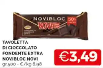 TAVOLETTA DI CIOCCOLATO FONDENTE EXTRA NOVIBLOC NOVI gr.500