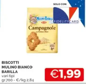 Mercatò BISCOTTI MULINO BIANCO BARILLA vari tipi gr.700 offerta