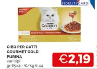Mercatò CIBO PER GATTI GOURMET GOLD PURINA vari tipi gr.85x4 offerta