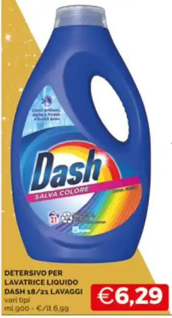 Mercatò DETERSIVO PER LAVATRICE LIQUIDO DASH 18/21 LAVAGGI offerta