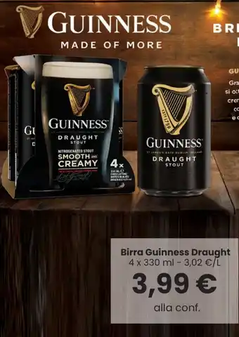 Interspar Birra Guinness Draught 4 x 330 ml offerta