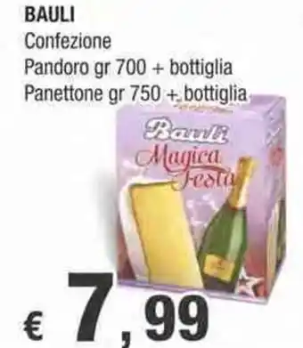 Crai BAULI Confezione Pandoro gr 700 + bottiglia Panettone gr 750+ bottiglia offerta