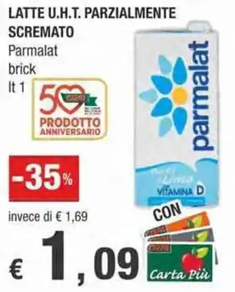 Crai LATTE U.H.T.PARZIALMENTE SCREMATO Parmalat brick lt 1 offerta