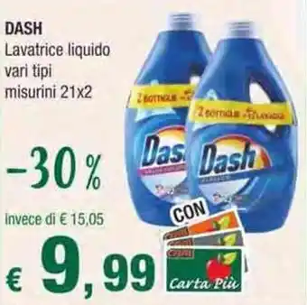 Crai DASH Lavatrice liquido vari tipi misurini 21x2 offerta