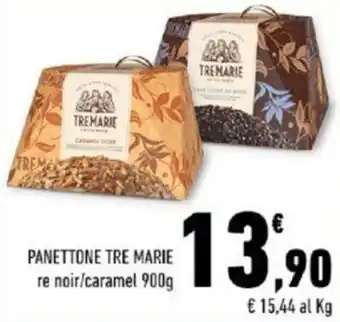 Conad PANETTONE TRE MARIE re noir/caramel 900g offerta