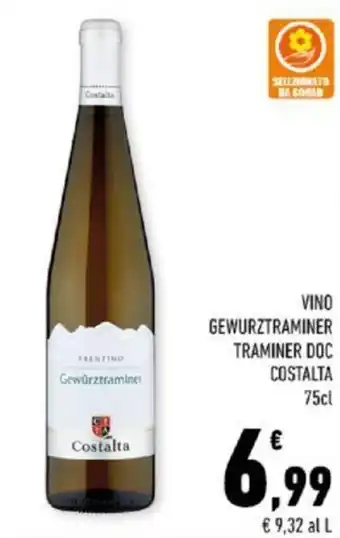 Conad VINO GEWURZTRAMINER TRAMINER DOC COSTALTA 75cl offerta