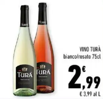 Conad VINO TURÀ bianco/rosato 75cl offerta