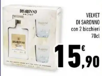 Conad VELVET DI SARONNO con 2 bicchieri 70cl offerta