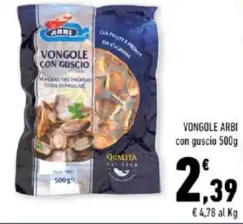 Conad VONGOLE ARBI con guscio 500g offerta