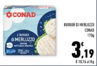 Conad BURGER DI MERLUZZO CONAD 170 g offerta