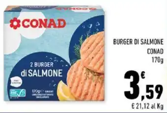 Conad BURGER DI SALMONE CONAD 170g offerta
