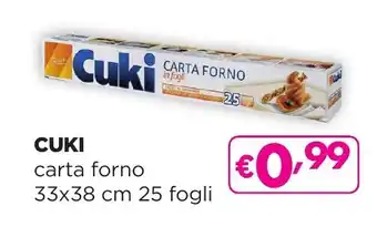 La Saponeria CUKI carta forno 33x38 cm 25 fogli offerta