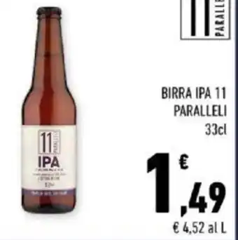 Conad BIRRA IPA 11 PARALLELI 33cl offerta