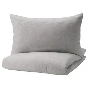 IKEA Västkustros copripiumino e 2 federe, grigio scuro/bianco, 240x220/50x80 cm offerta