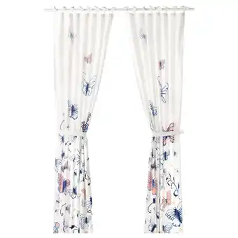 IKEA Sånglärka tenda con bracciale, 2 teli, farfalla/bianco blu, 120x300 cm offerta