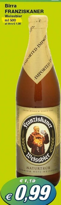 Prix Quality Franziskaner Birra Weissbier offerta