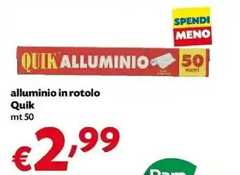 Pam Quik Alluminio In Rotolo 50 Mt offerta