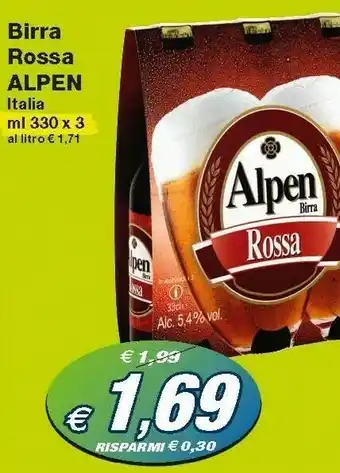 Prix Quality Alpen Birra Rossa offerta