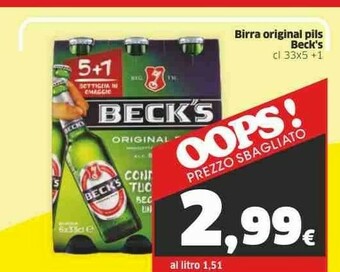 Sigma Beck's - Birra 330 G(ml) offerta