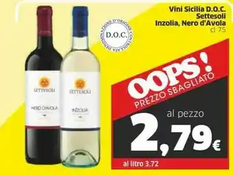 Sigma Settesoli Inzolia Sicilia DOC 750 G(ml) offerta