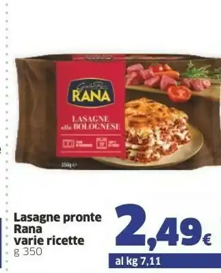 Sigma Rana Lasagne Ricotta E Spinaci 350 G(ml) offerta