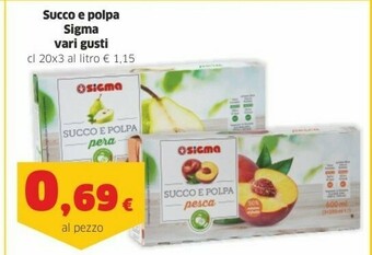 Sigma Sigma - Succo E Polpa Di Pera 600 G(ml) offerta