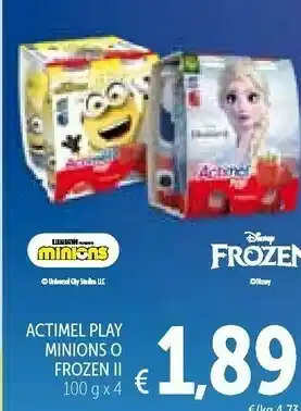 Conad Danone Actimel Play Minions offerta