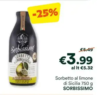 Sorbetto al limone di Sicilia 750 g SORBISSIMO