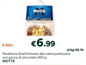 Unes Panettone GranCremoso alla crema pasticcera con gocce di cioccolato 800 g MOTTA offerta