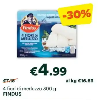 Unes 4 fiori di merluzzo 300 g FINDUS offerta