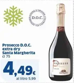 Sigma Prosecco D.O.C. extra dry Santa Margherita cl 75 offerta