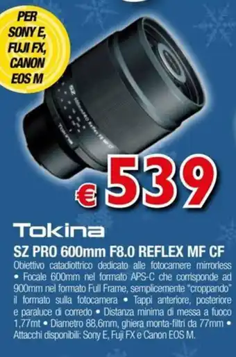 Tokina SZ PRO 600mm F8.0 REFLEX MF CF