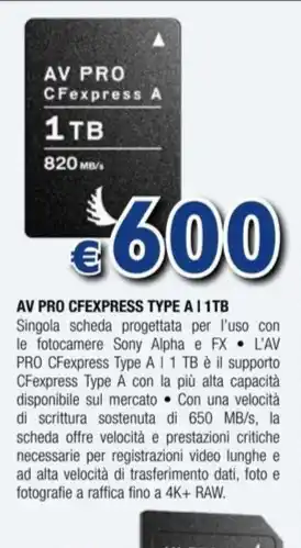 Photop AV PRO CFEXPRESS TYPE A I 1TB offerta
