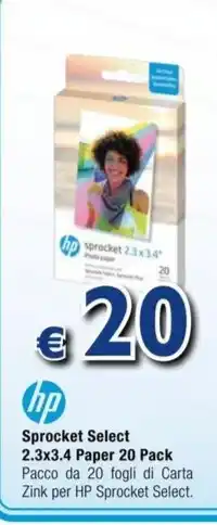 Photop hp Sprocket Select 2.3x3.4 Paper 20 Pack offerta