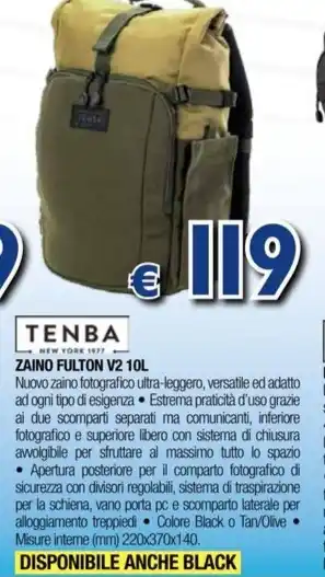 TENBA ZAINO FULTON V2 10L