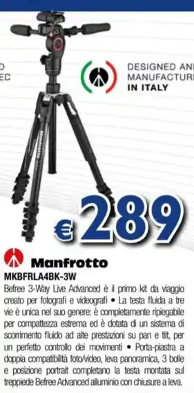 Photop Manfrotto MKBFRLA4BK-3W offerta