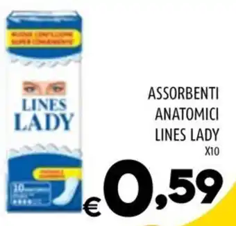 ASSORBENTI ANATOMICI LINES LADY X10