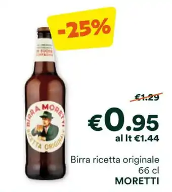 Unes Birra ricetta originale 66 cl MORETTI offerta