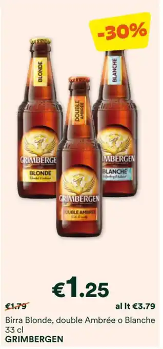 Unes Birra Blonde, double Ambrée o Blanche 33 cl GRIMBERGEN offerta