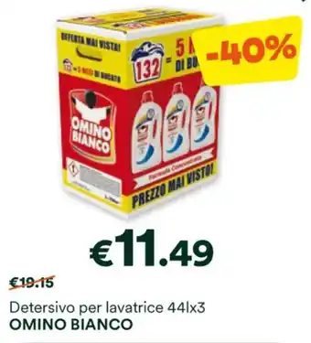 Unes Detersivo per lavatrice 44lx3 OMINO BIANCO offerta