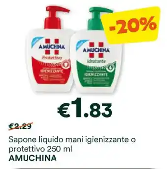 Sapone liquido mani igienizzante o protettivo 250 ml AMUCHINA
