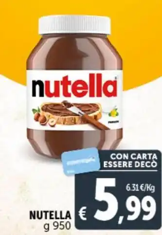 Deco Supermercati NUTELLA g 950 offerta