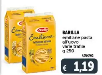 Deco Supermercati BARILLA emiliane pasta all'uovo varie trafile offerta
