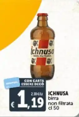 Deco Supermercati ICHNUSA birra non filtrata cl 50 offerta