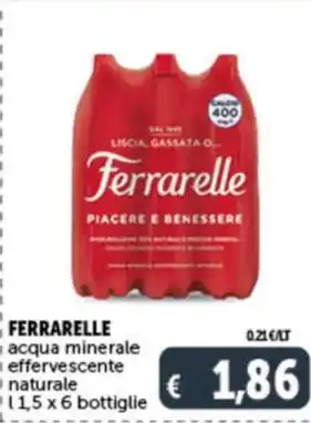Deco Supermercati FERRARELLE acqua minerale effervescente naturale l 1,5 x 6 bottiglie offerta