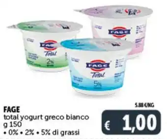 Deco Supermercati FAGE total yogurt greco bianco g 150 offerta