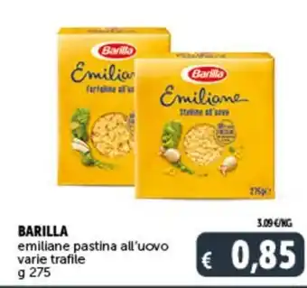 Deco Supermercati BARILLA emiliane pastina all'uovo varie trafile offerta