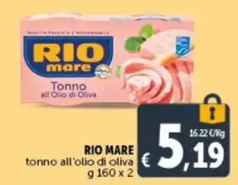 Deco Supermercati RIO MARE tonno all'olio di oliva offerta